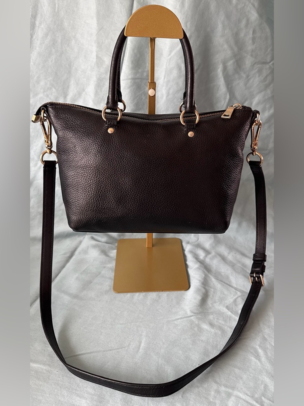 COACH Mini Emma Satchel (F31466) Pebbled Leather with Cherry Charm - Picture 2 of 13